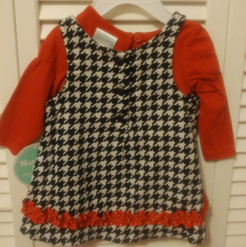 NANNETTE BABY RED SCOTTY DOG CHRISTMAS DRESS 0-3MO - Picture 3 of 5